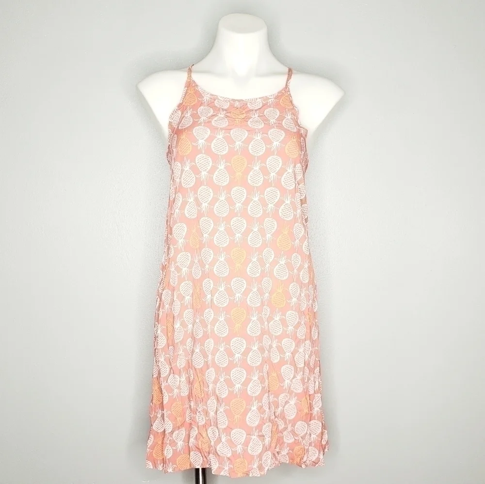 Old Navy Girls Pink Pineapple Print Spaghetti Strap Summer Cami Sundress Large